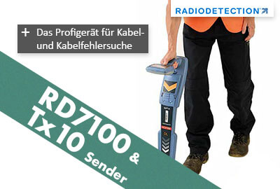Radiodetection RD7100 und Tx10 Sender Das Profigerät für Kabel- und Kabelfehlersuche.